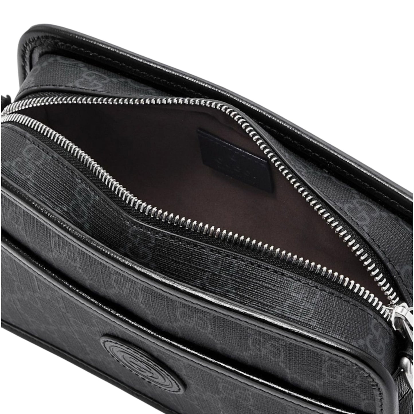 Gucci Leather-Trimmed Monogrammed Coated-Canvas Bag