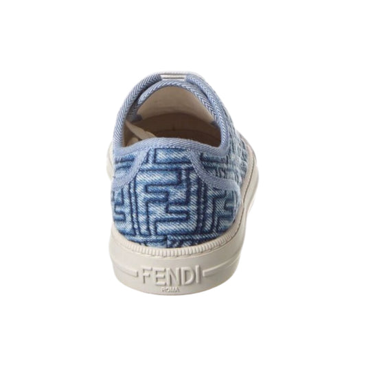 Fendi Blue Denim Domino FF Low-Tops