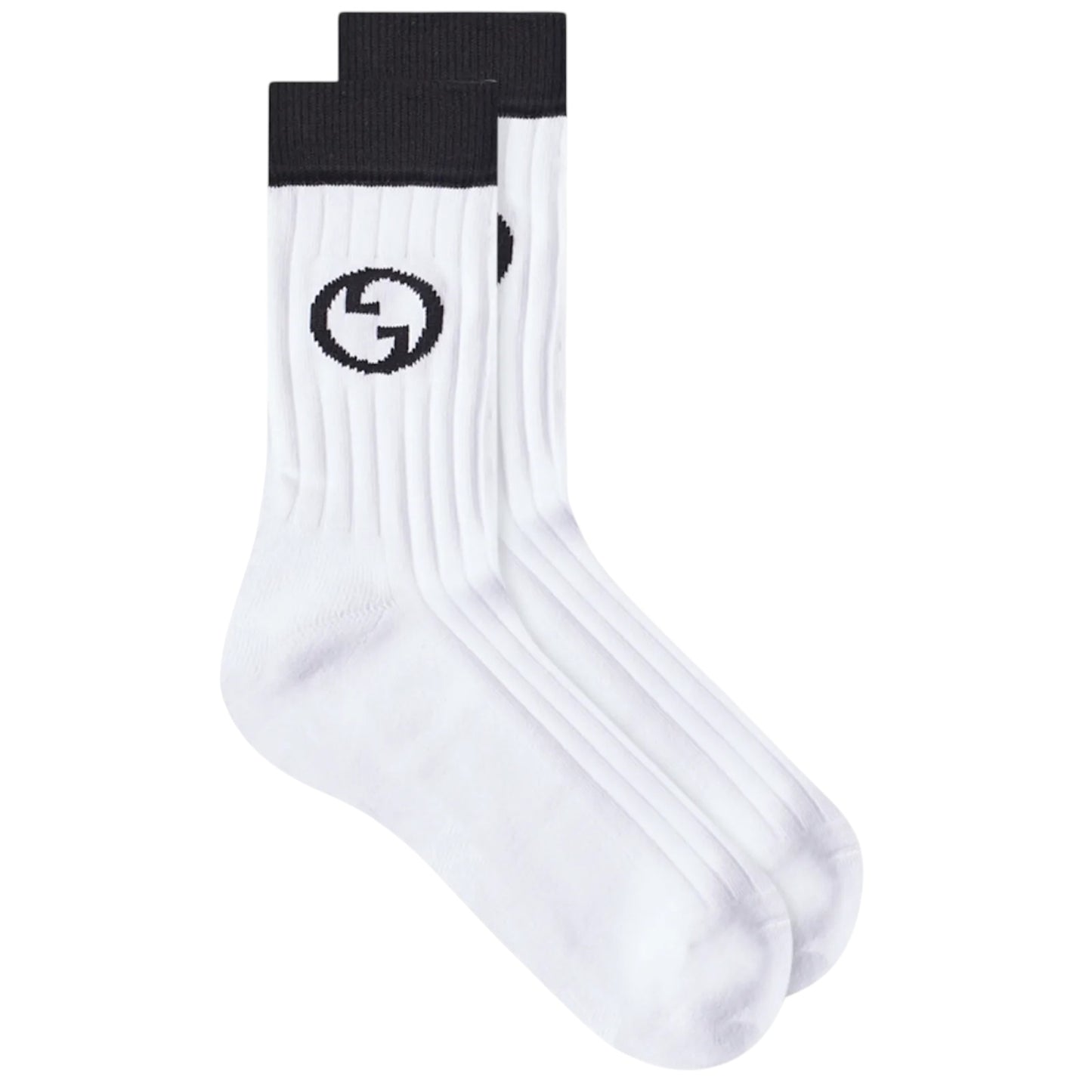 Gucci Crew Socks White with Black GG