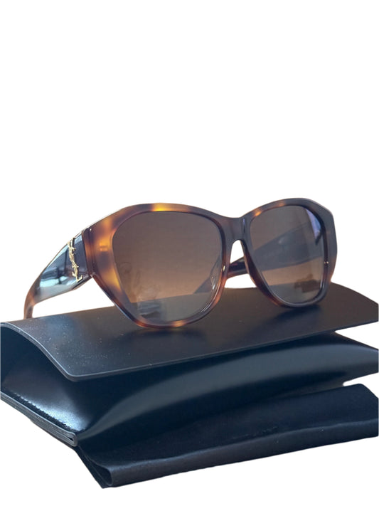 Saint Laurent Tortoise sunglasses with Gold YSL