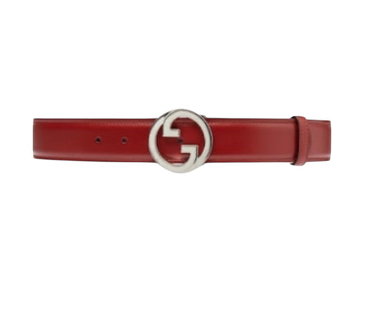 Gucci Interlocking GG belt in Red Leather