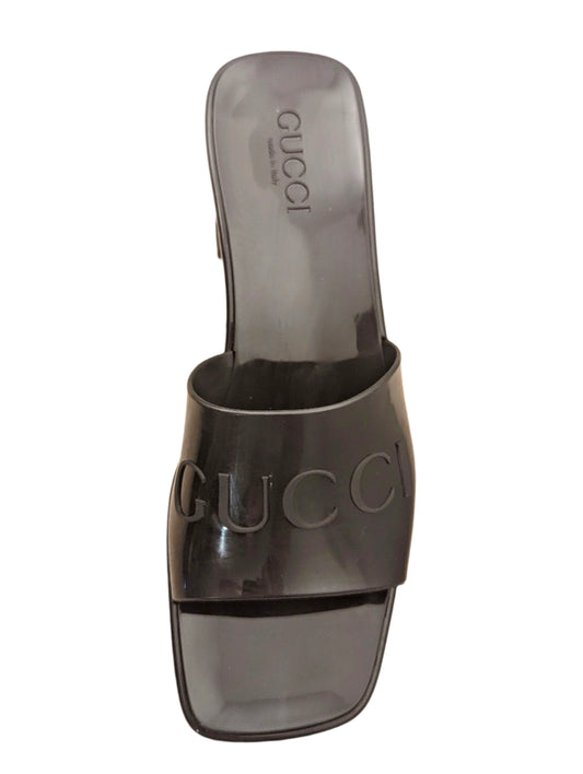 Gucci Black Rubber Platform Heel