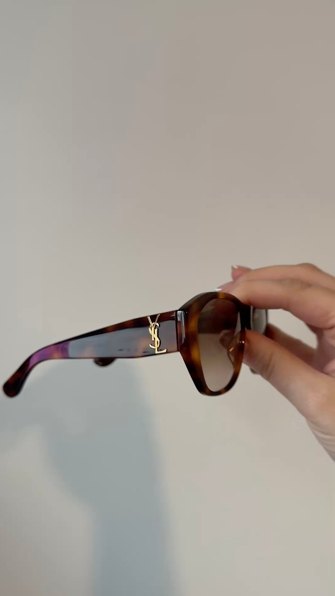 Saint Laurent Tortoise sunglasses with Gold YSL