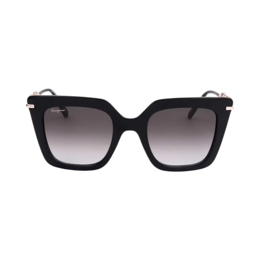 Ferragamo Black Gancini Square Sunglasses
