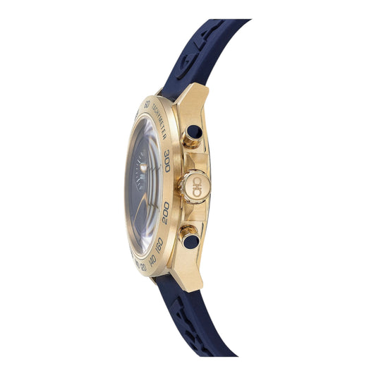 Salvatore Ferragamo Urban Chrono IP Yellow Gold Case & Silicone Strap Watch