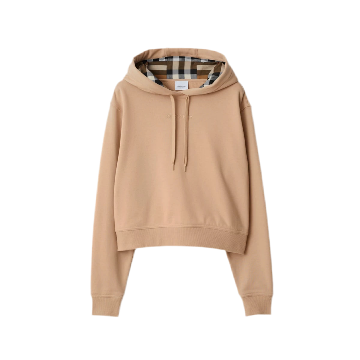Burberry Talley Embroidery Logo Check Hooded Sweatshirt