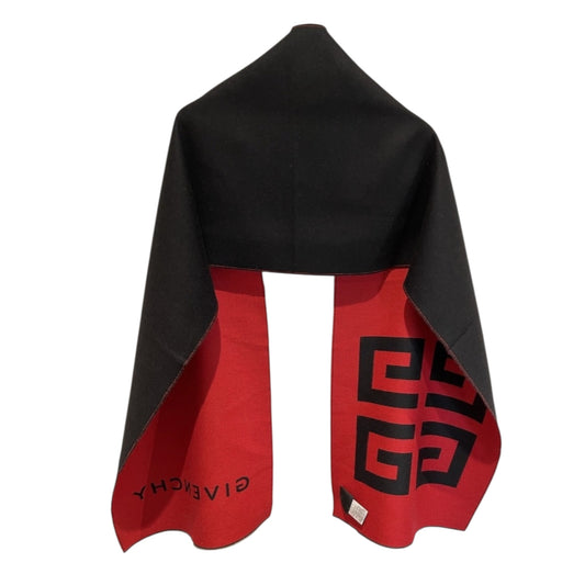Givenchy Scarf Reversible Wool & Silk blend Black & Red
