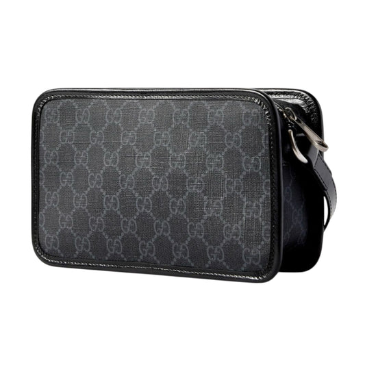 Gucci Leather-Trimmed Monogrammed Coated-Canvas Bag