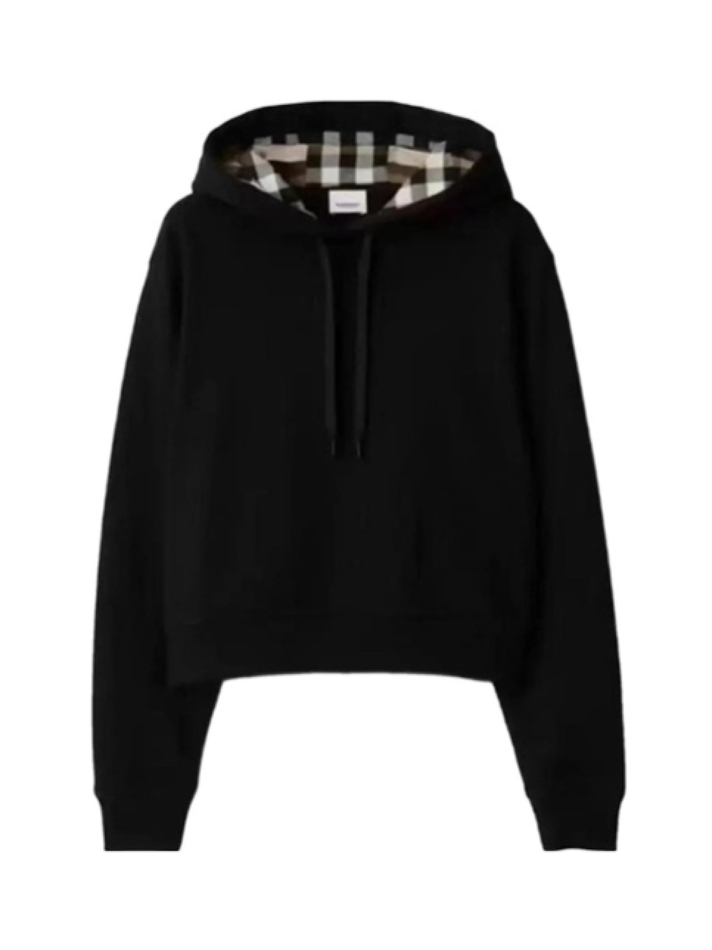 Burberry Talley Embroidery Logo Check Hooded Sweatshirt