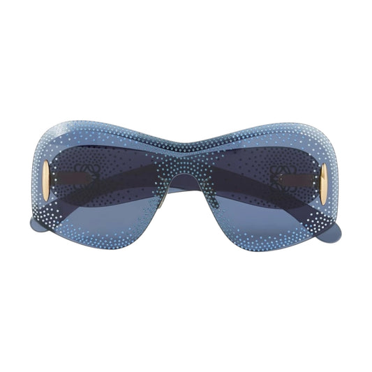 Loewe Anagram 145MM Mask Shield Sunglasses Grey Gradient Rimless Blue Oversized Visor