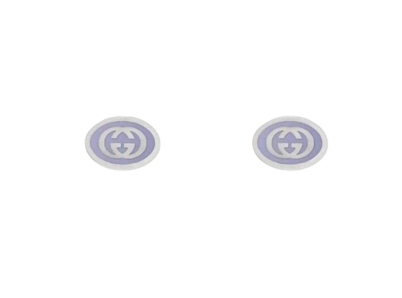 Gucci interlocking sterling silver lilac enamel Studs