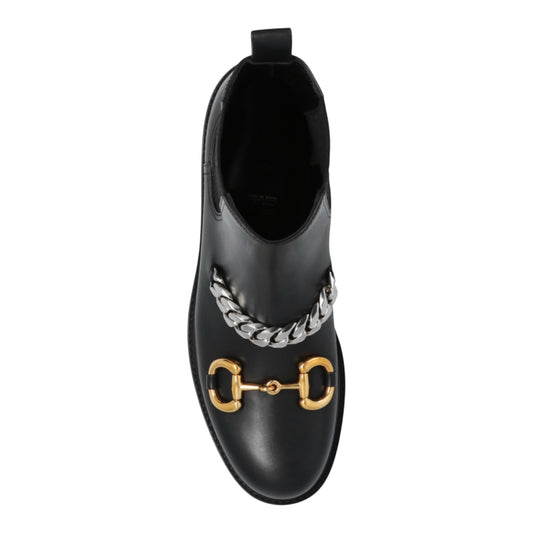 Gucci Horsebit chain black boots