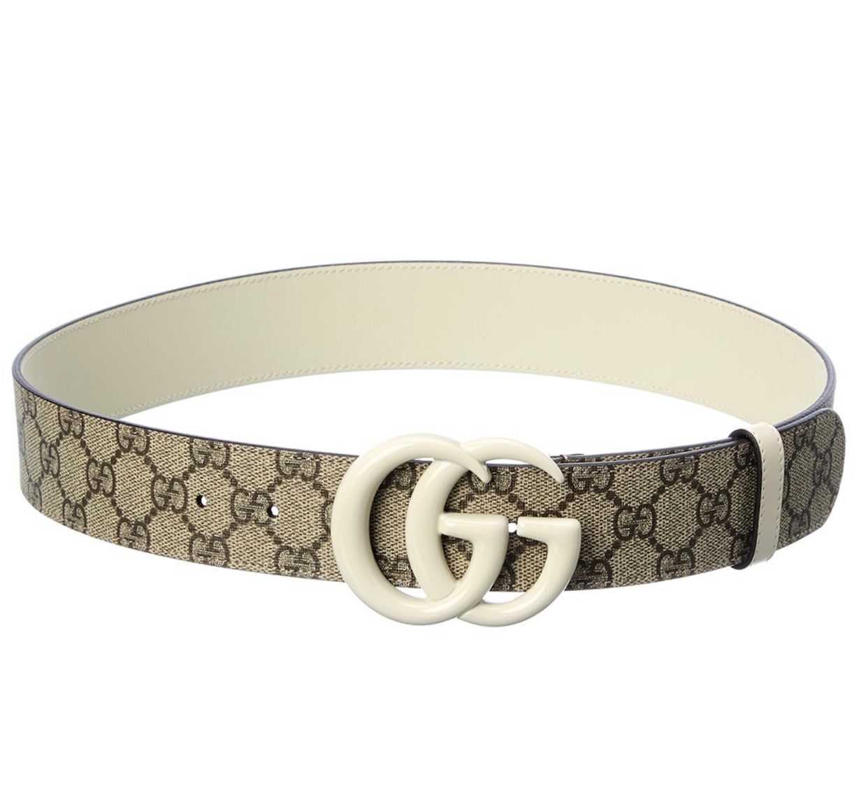 Gucci GG Marmont belt ivory buckle
Gucci GG Supreme monogram belt
Gucci Double G designer belt