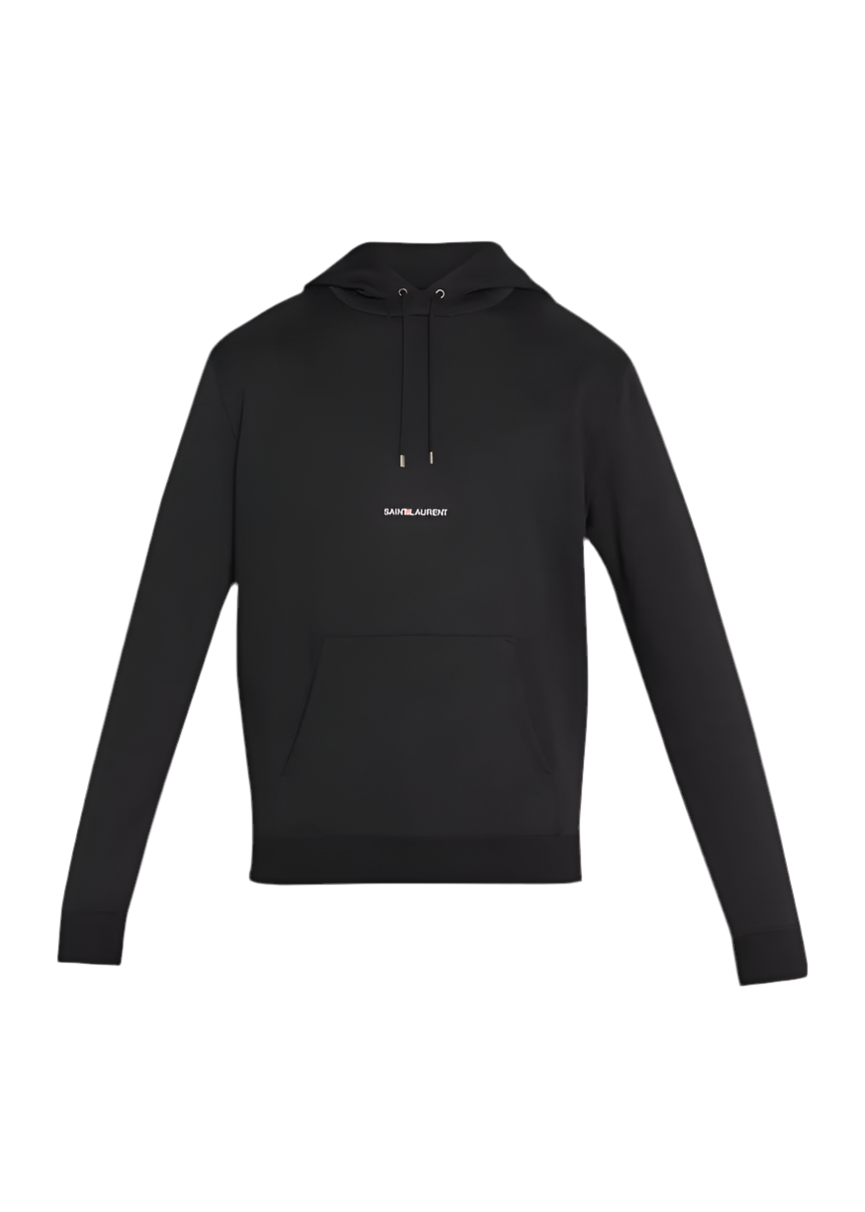 Saint Laurent Black Rive Gauche Jersey Hoodie