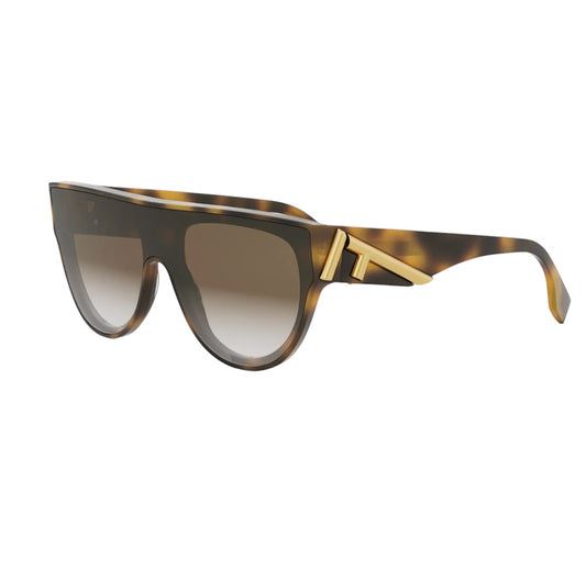 Fendi Havana/ Gradient 139mm Flat Top Sunglasses