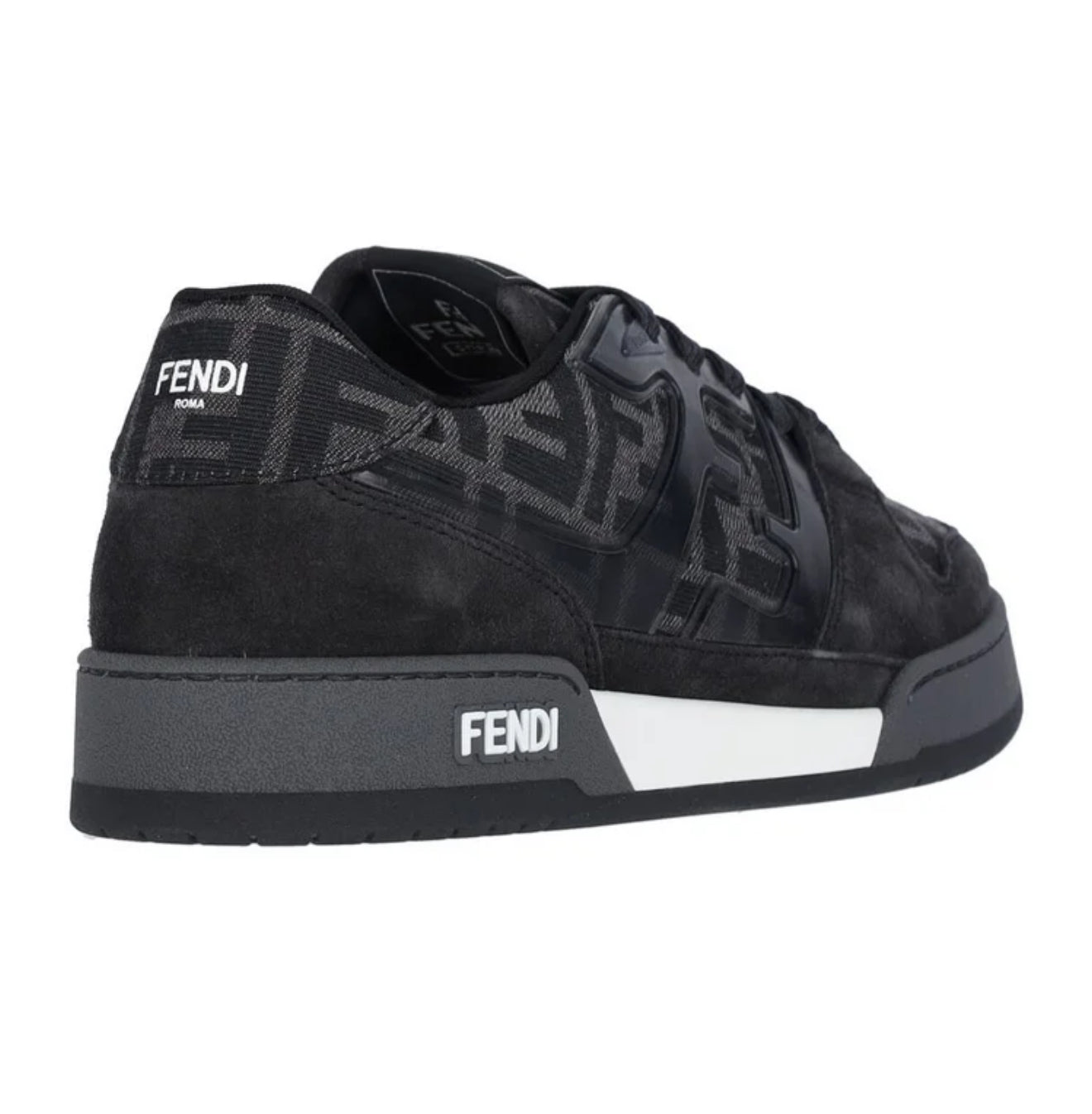 FENDI Match Sneakers – Black FF Monogram Low Top Designer Sneakers