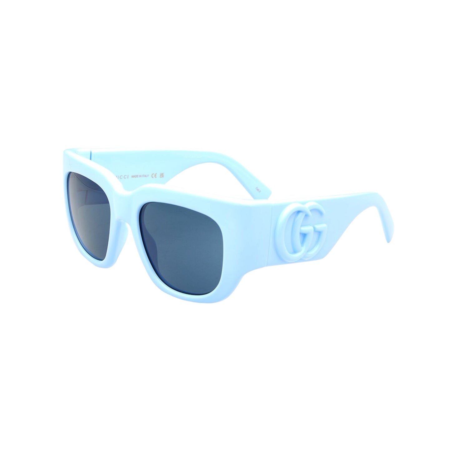 Gucci Light Blue Oversized Square Sunglasses with Interlocking GG Logo