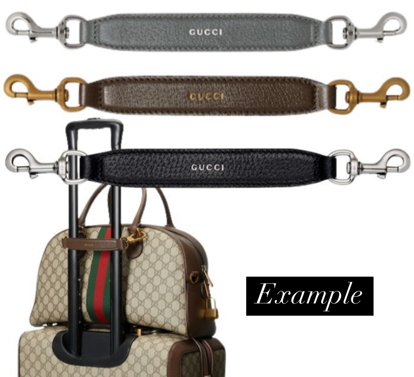 Gucci Trolly Strap Leather with Silver Hardware
