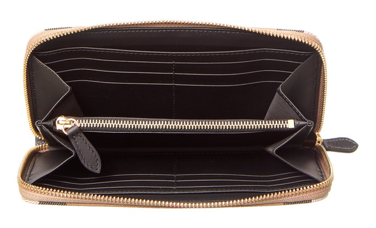 Burberry Check Zip Wallet