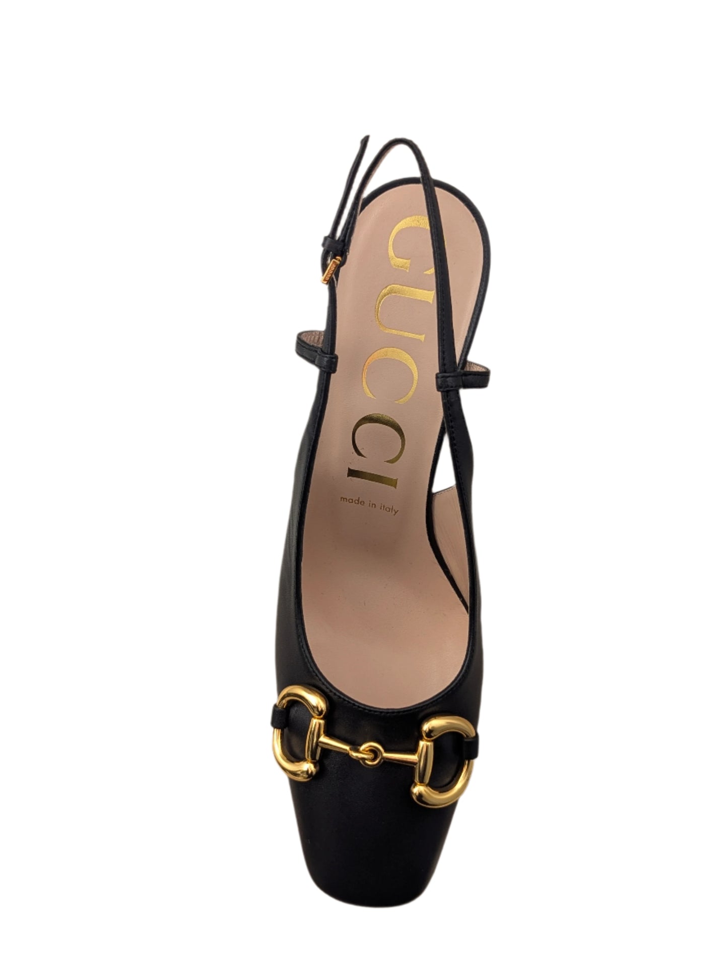 Gucci Heel Pump Black with Gold Hardware