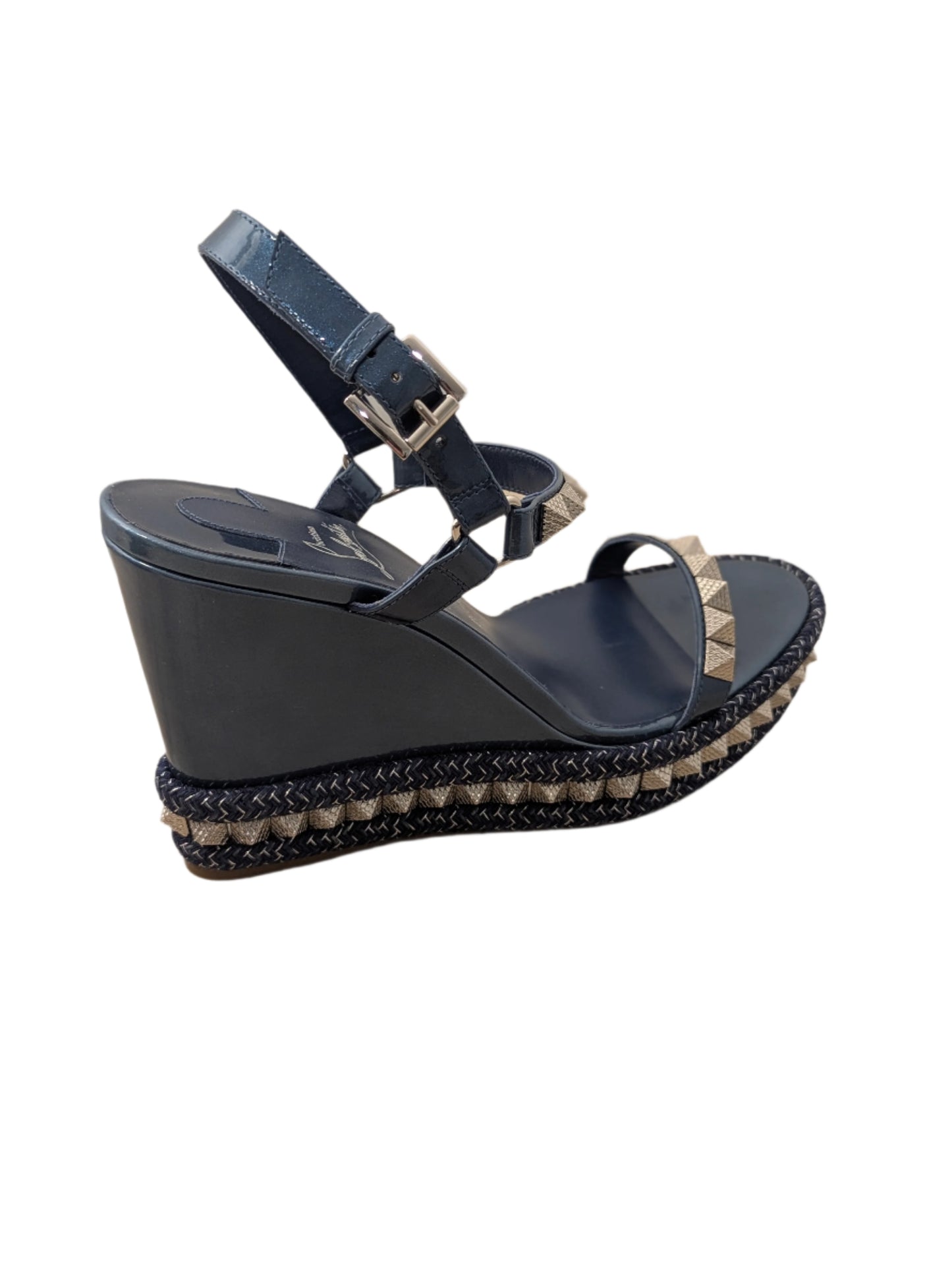 Christian Louboutin Pearl Denim Rock Stud Wedge