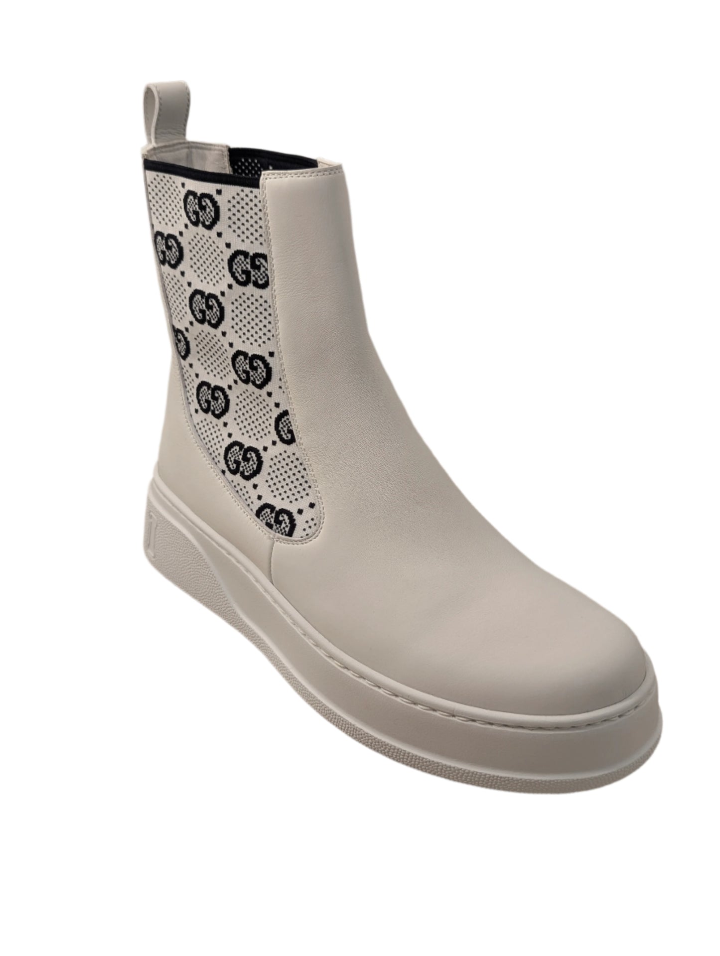 Gucci White Leather Boot