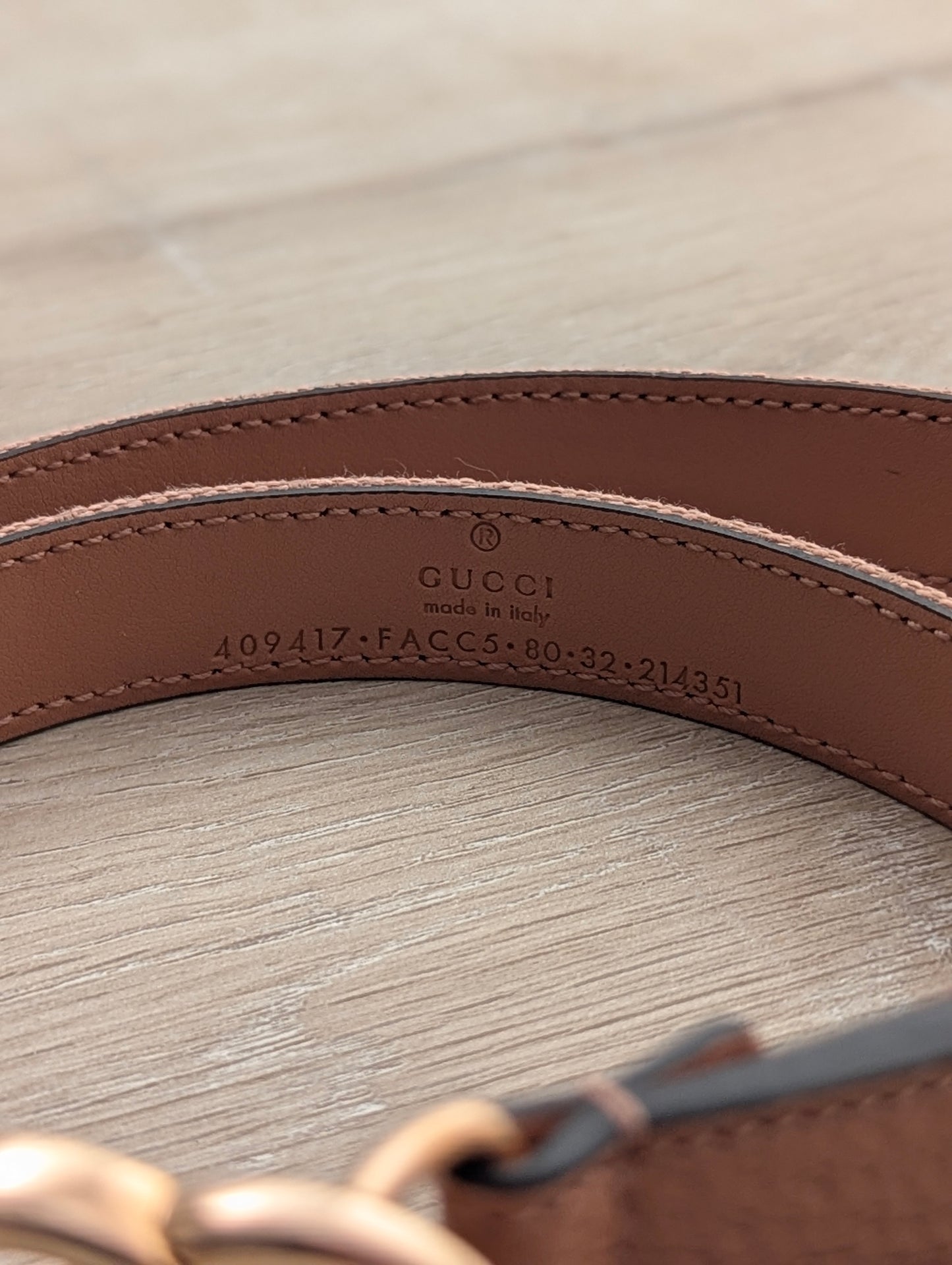 Gucci Leather Belt Rose Gold