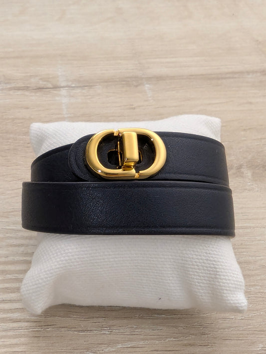 Christian Dior Bracelet Black & Navy Medium