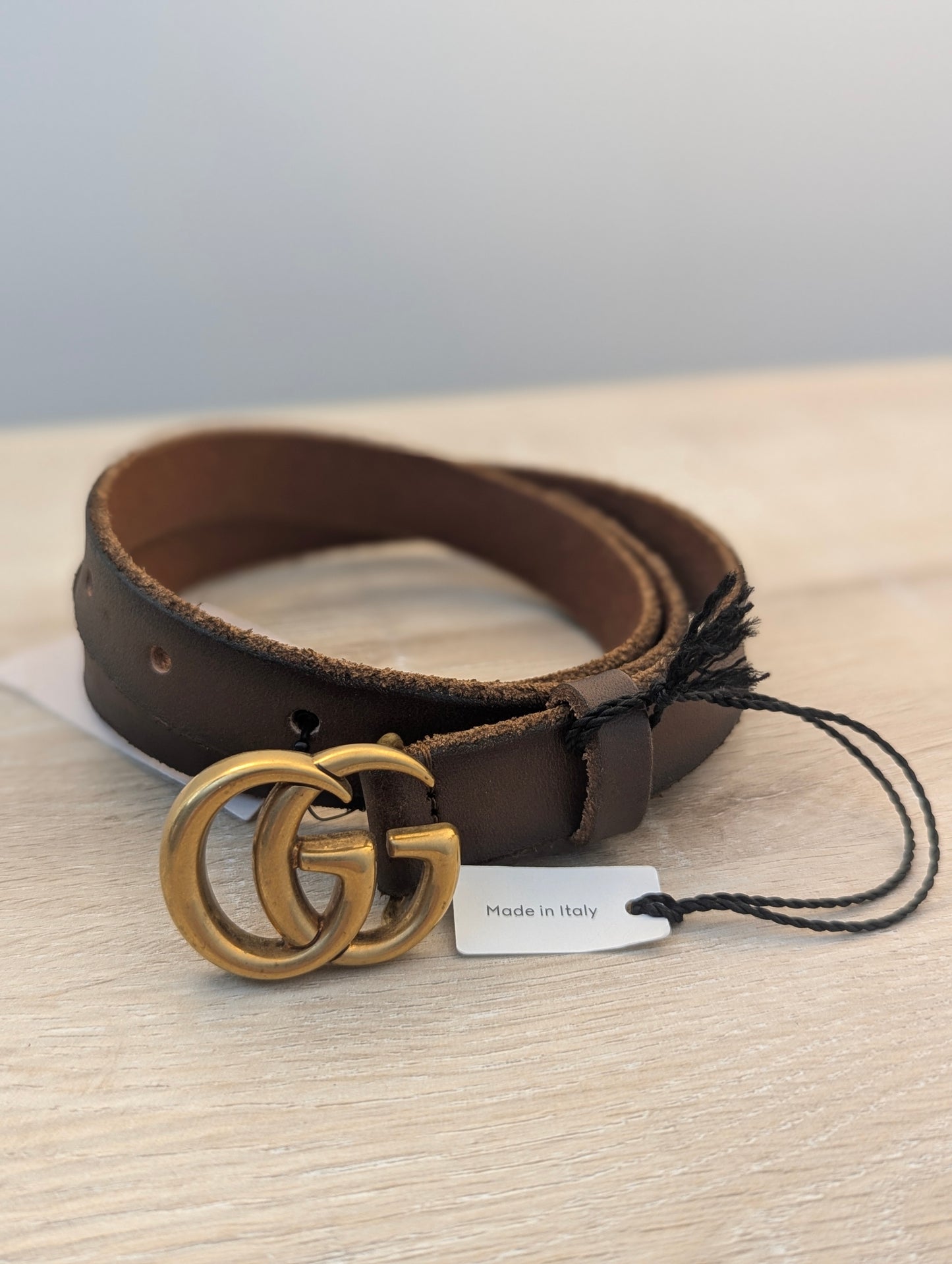 Gucci Marmont Brown Belt Leather Women's
