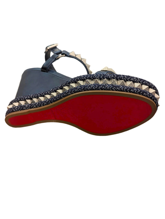 Christian Louboutin Pearl Denim Rock Stud Wedge