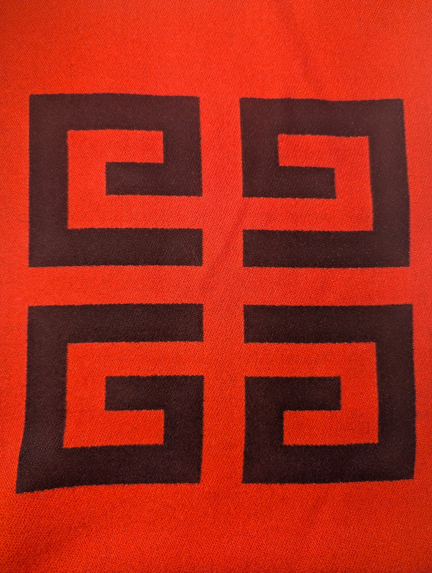 Givenchy Scarf Reversible Wool & Silk Mix Black & Red