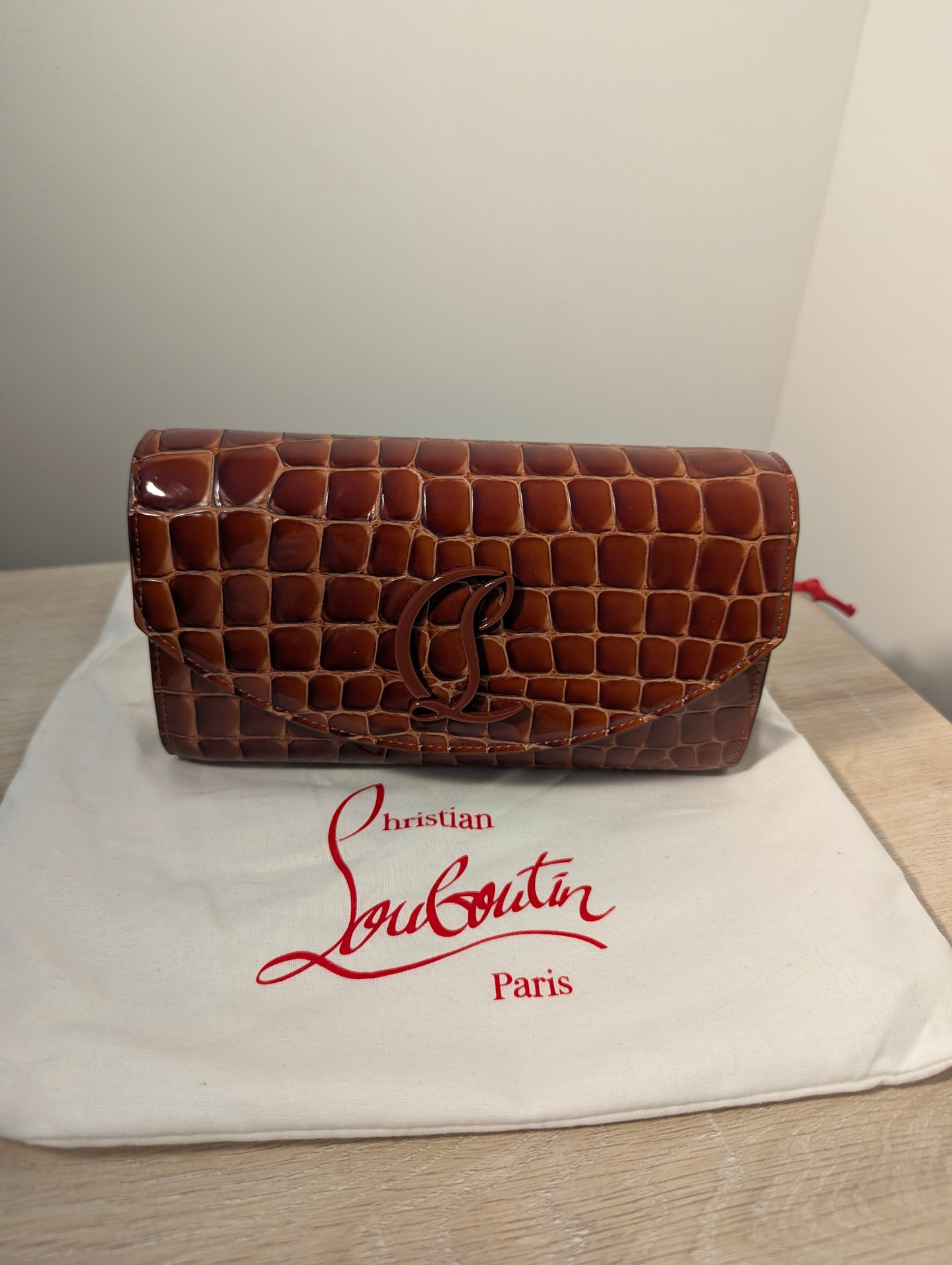 Christian Louboutin Loubi54 Wallet on Chain in Alligator Embossed Leather
