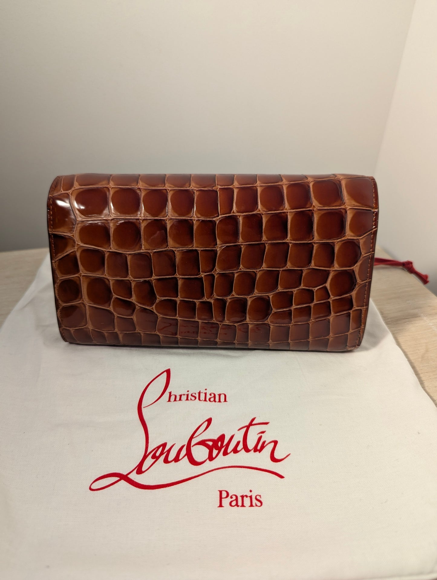 Christian Louboutin Loubi54 Wallet on Chain in Alligator Embossed Leather