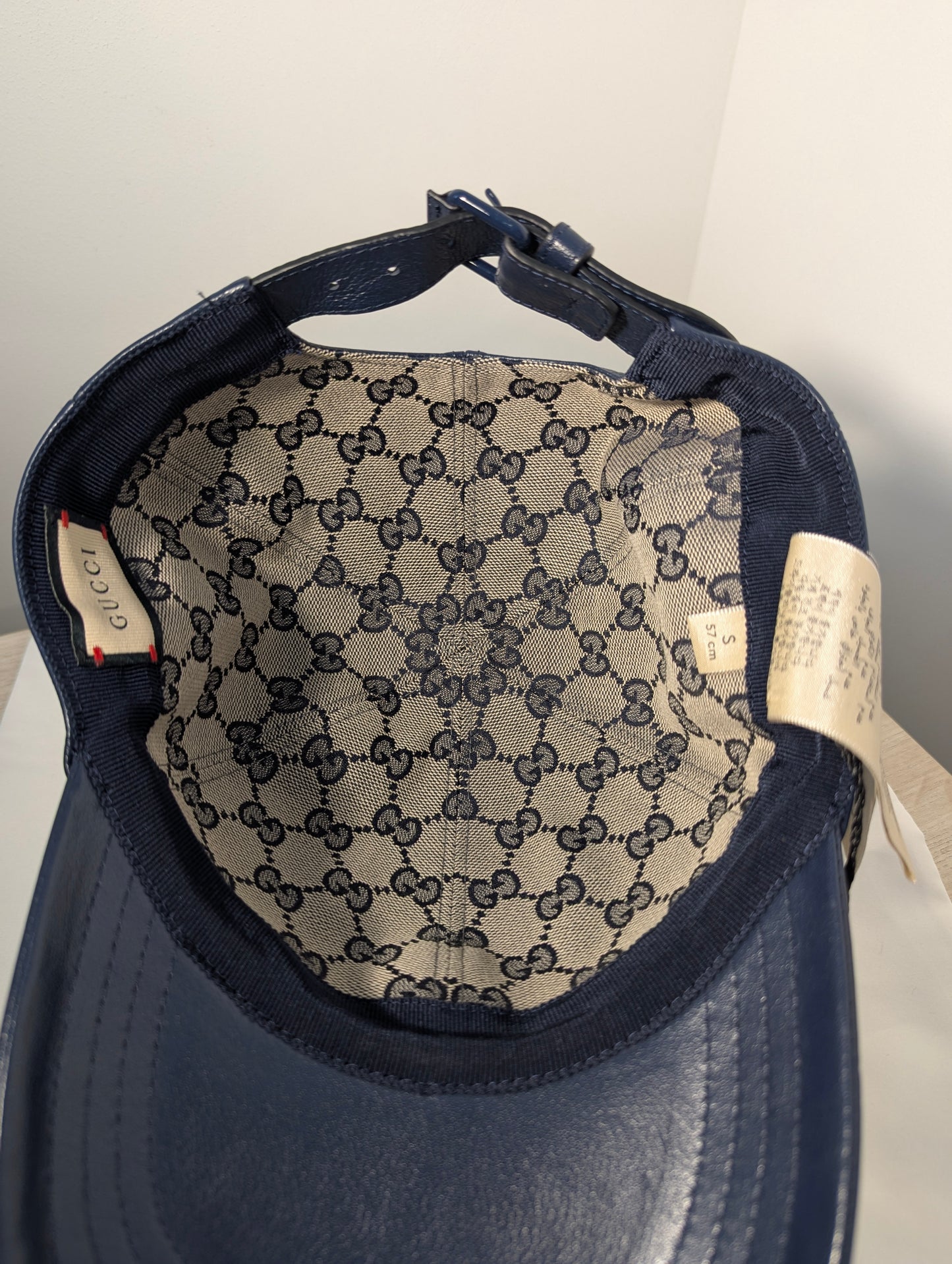 Gucci Midnight Navy Leather Baseball Cap
