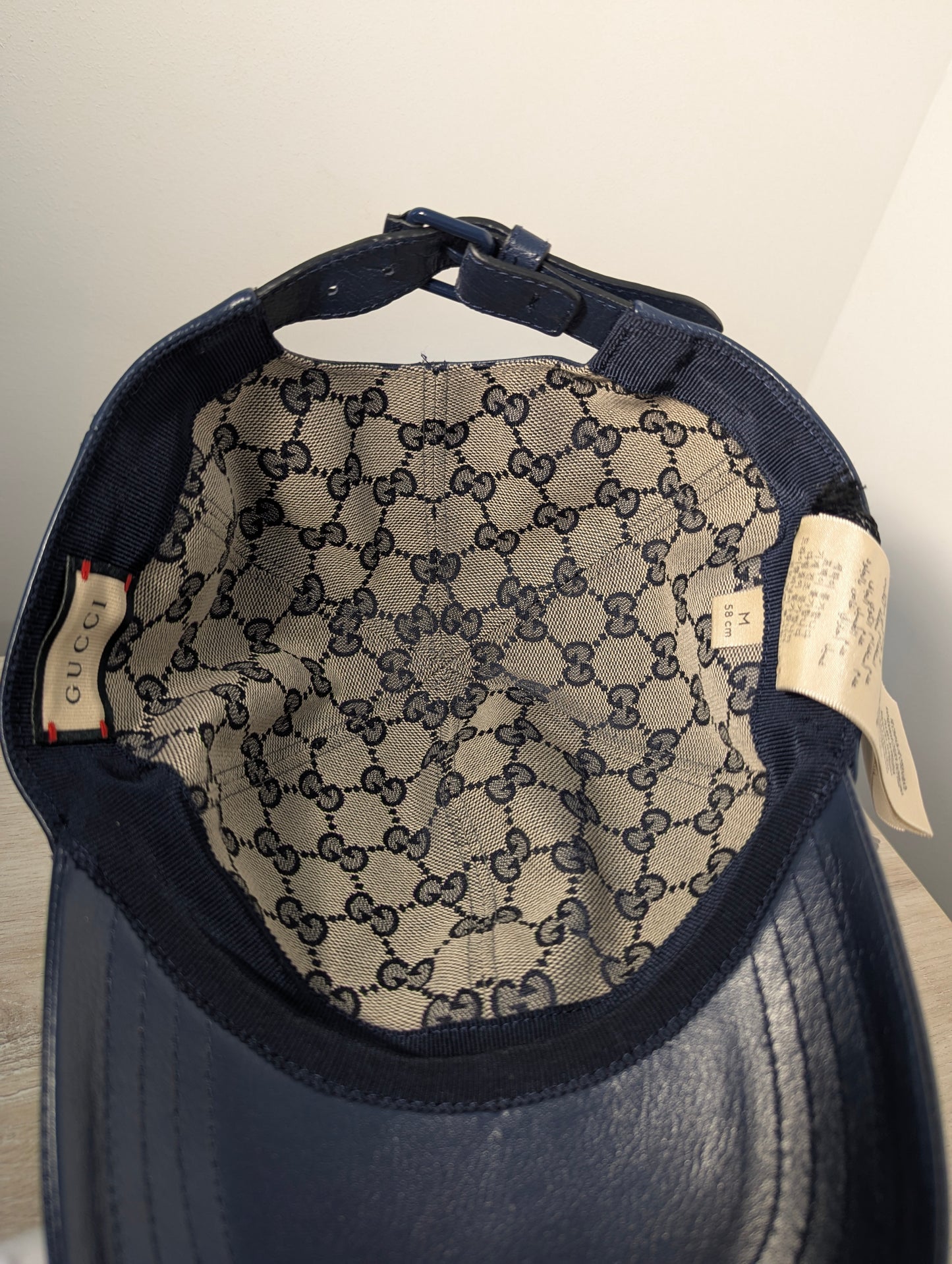 Gucci Midnight Navy Leather Baseball Cap