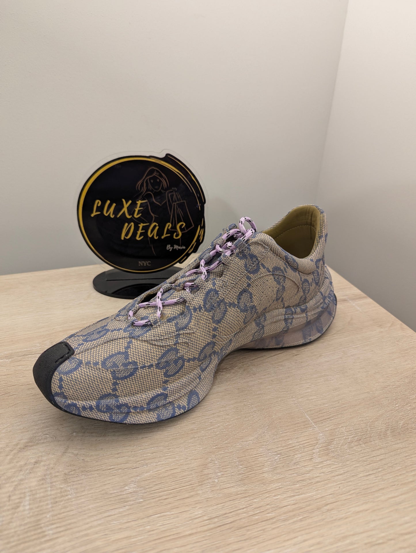 Gucci Motif Sneakers Purple & Beige Women's