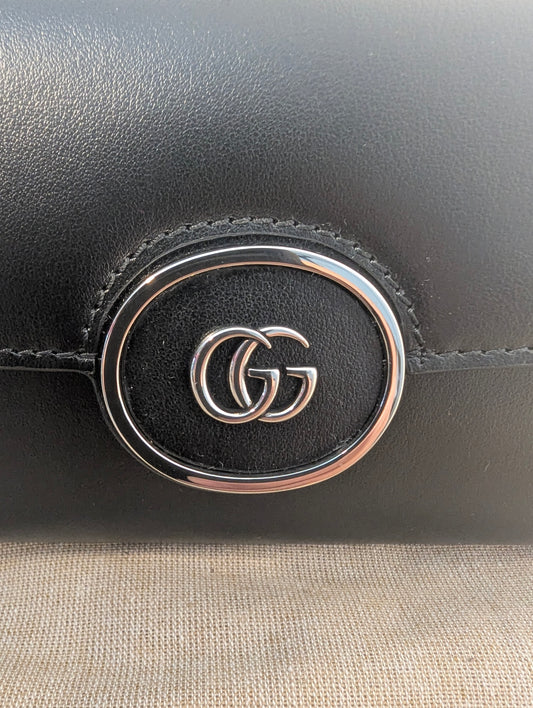 Gucci Wallet Black Plutone Calf Petite