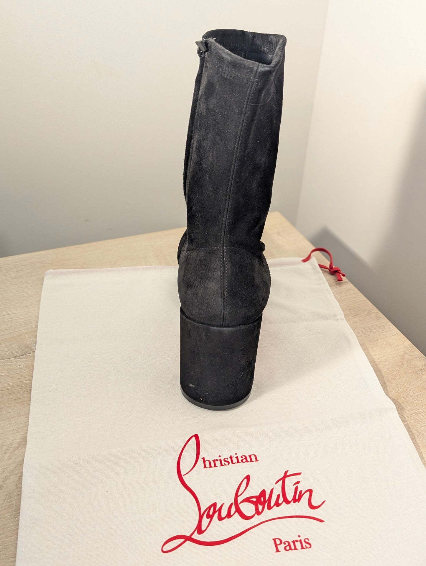 Christian Louboutin Adoxa Stretch Suede Red-Sole Booties