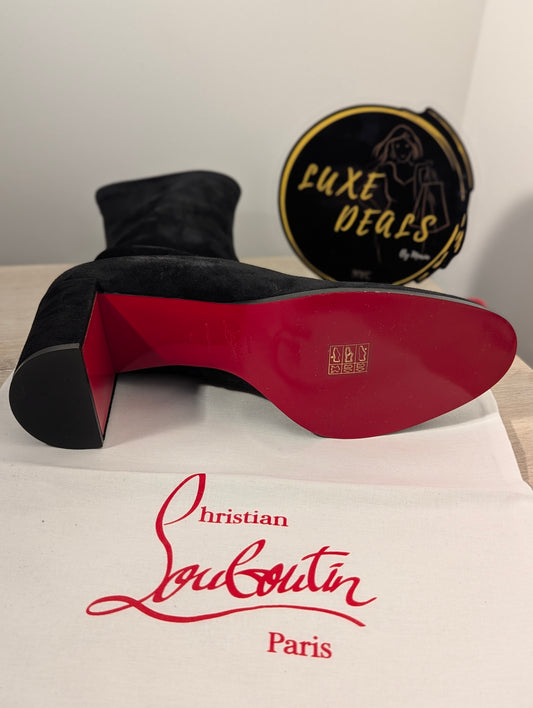 Christian Louboutin Adoxa Stretch Suede Red-Sole Booties