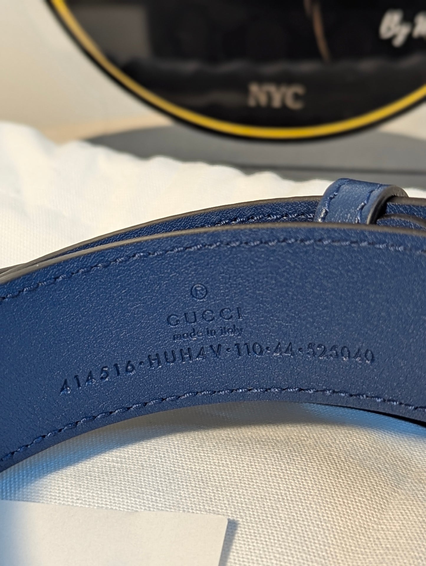Gucci Supreme With Blue GG Marmont Belt