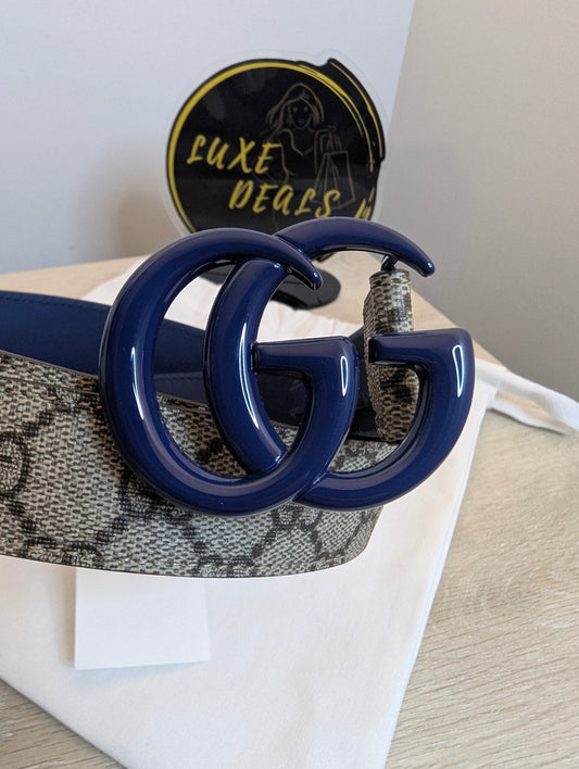 Gucci Supreme With Blue GG Marmont Belt