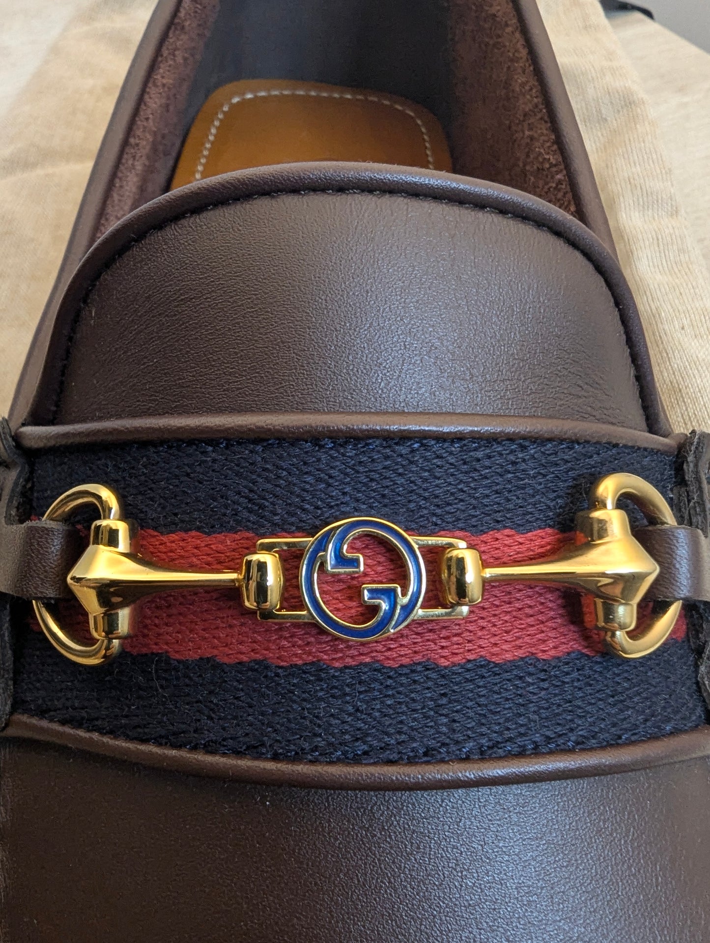 Gucci Moccasin Ayrton Webstripe Horsebit Driving Driver in Brown