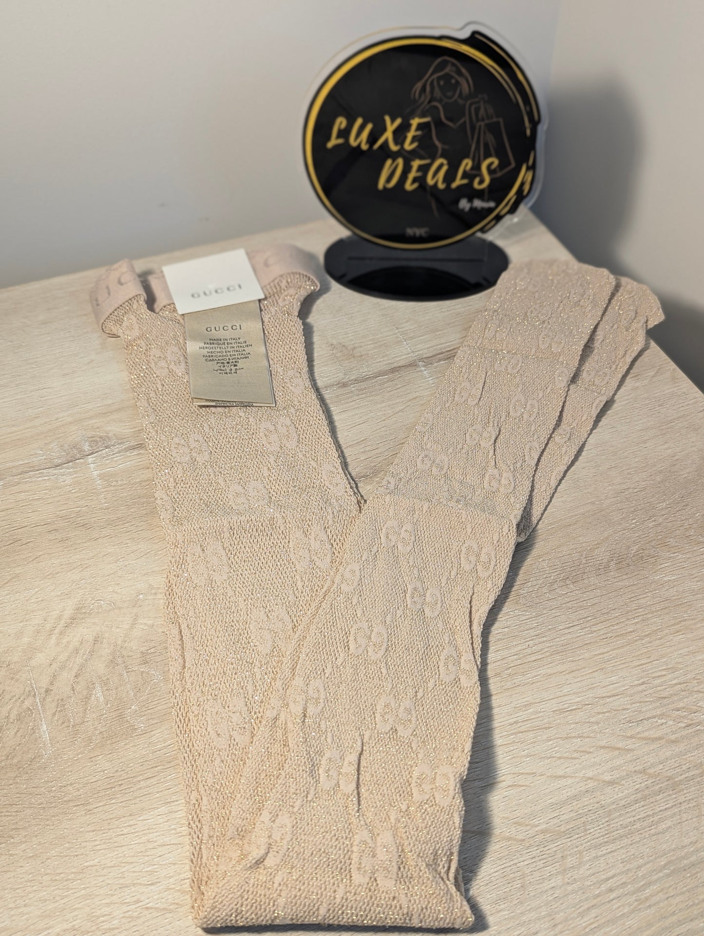 Gucci Beige Sparkle Tights