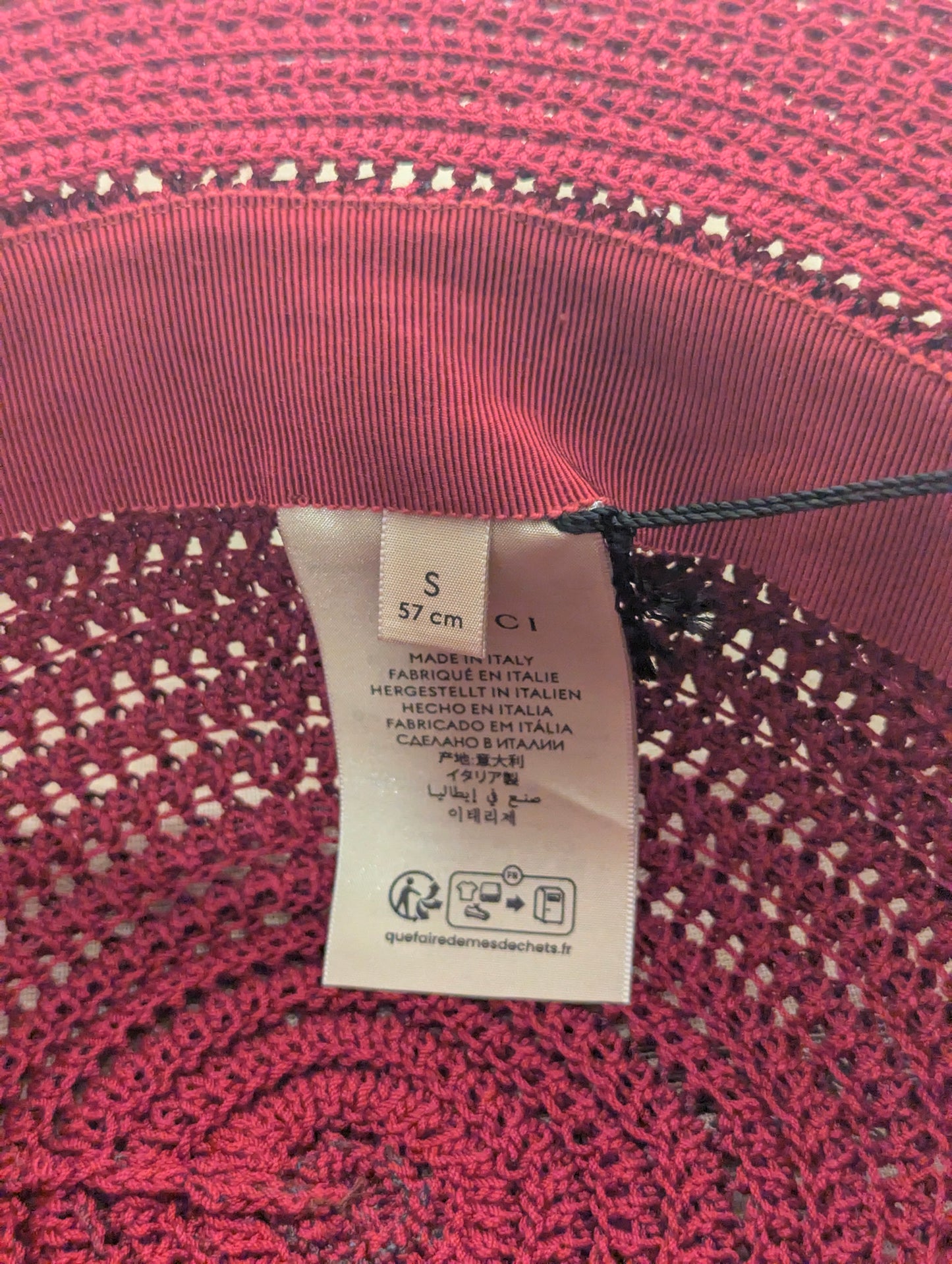 Gucci Sun Hat Full Brim Maroon