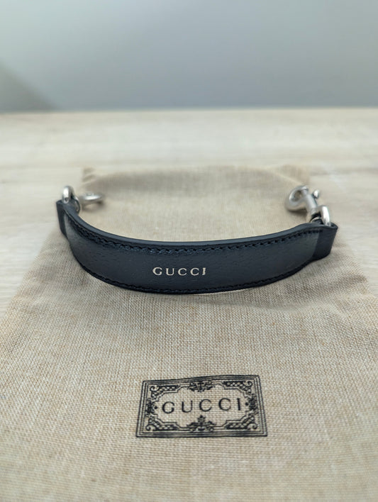 Gucci Trolly Strap Leather with Silver Hardware