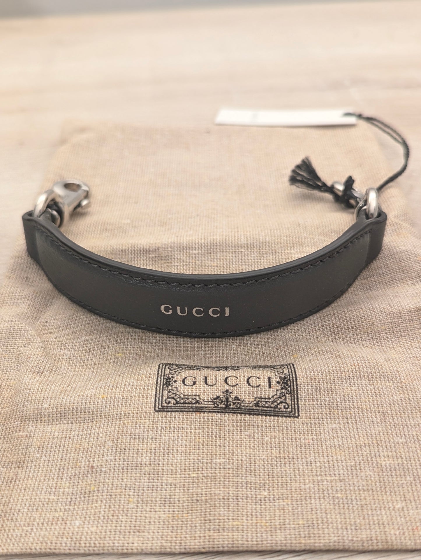 Gucci Trolly Strap Leather with Silver Hardware