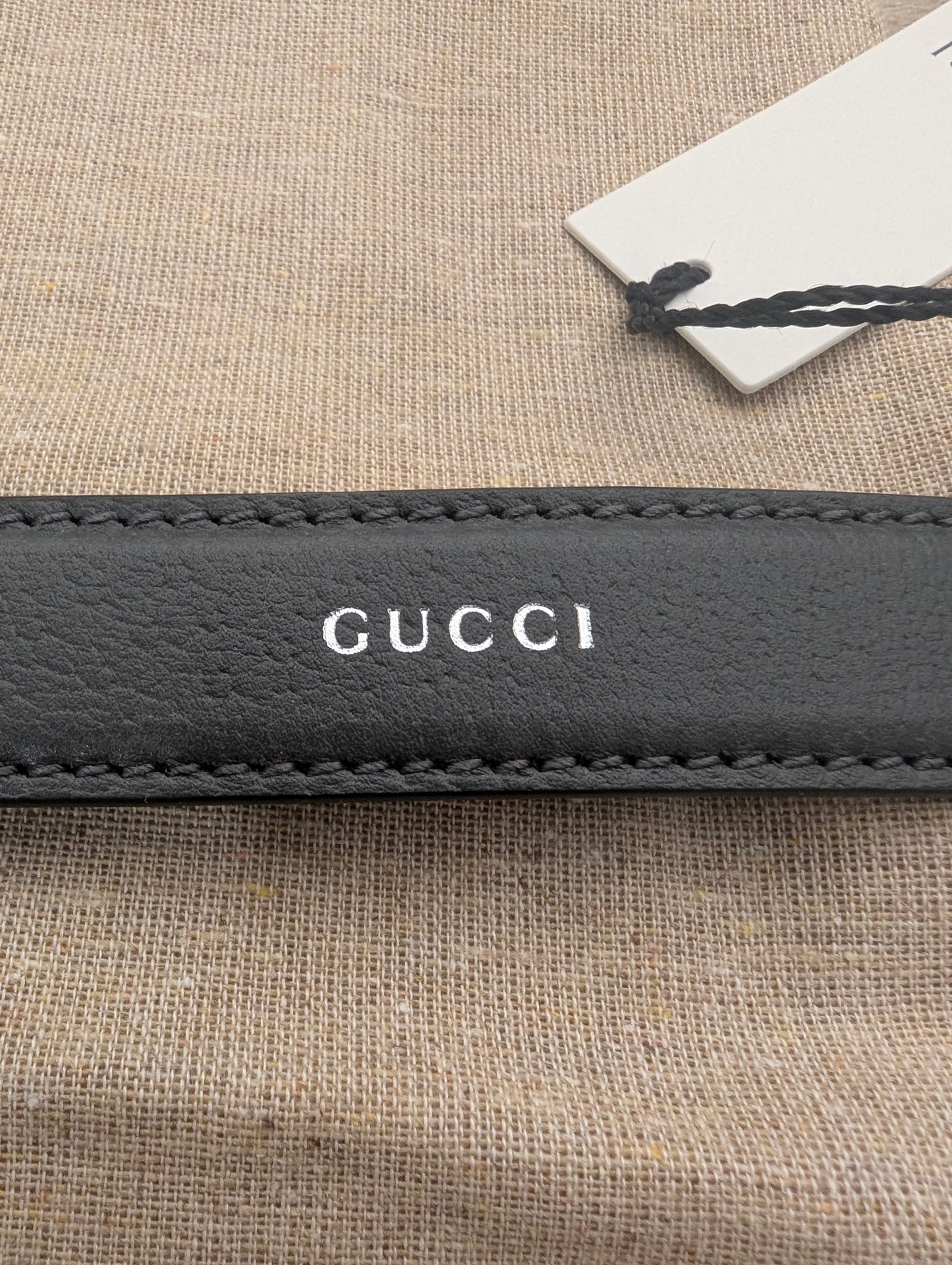 Gucci Trolly Strap Leather with Silver Hardware