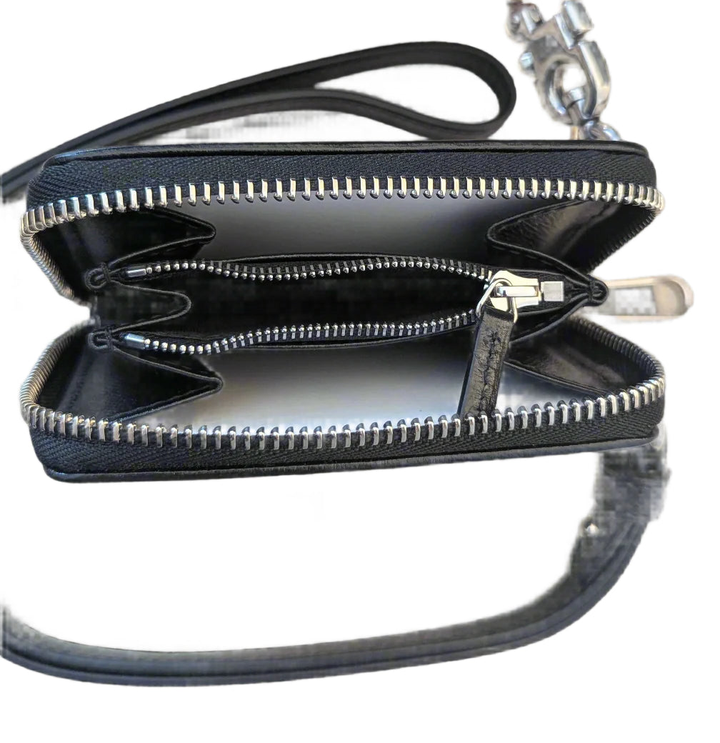 Gucci lanyard/compact Wallet Interlocking GG Black on Black