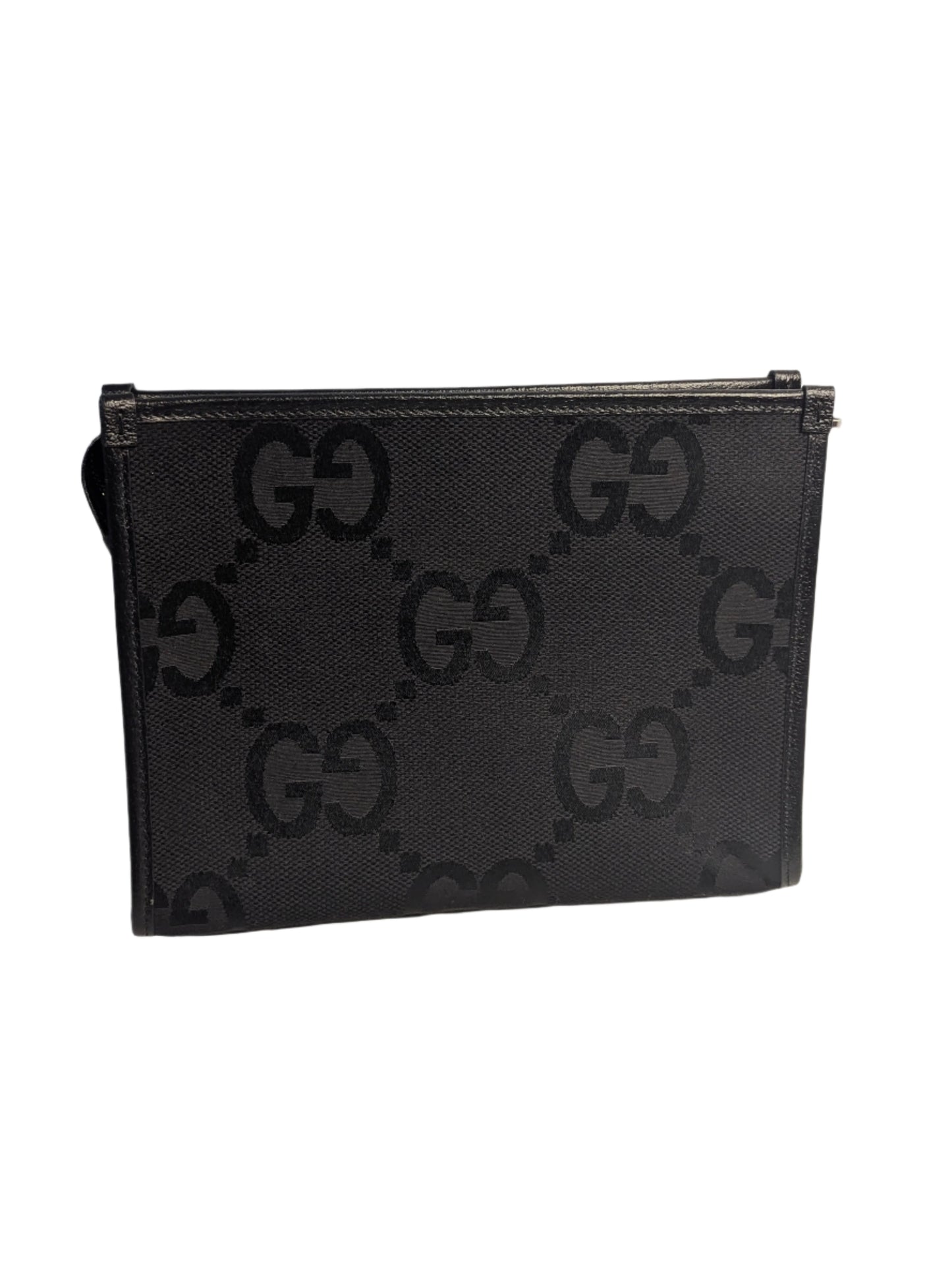 Gucci Jumbo GG Black Canvas Toiletry Clutch