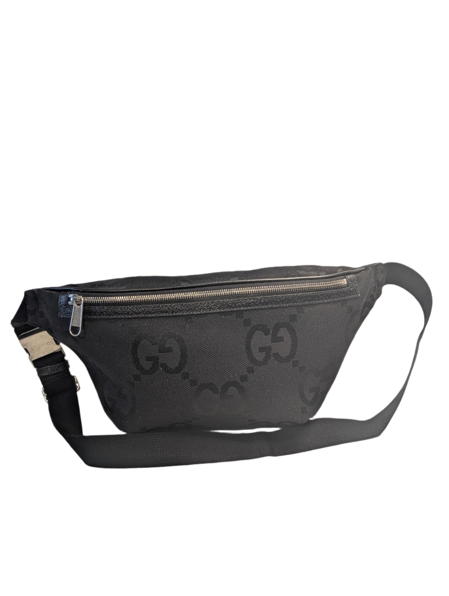 Gucci Black Emblem Canvas Belt Bag Jumbo